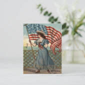 Lady Liberty Ocean Sailboat der US-Flagge Postkarte (Stehend Vorderseite)