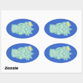 Lady Liberty Ovaler Aufkleber (Blatt)