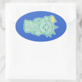 Lady Liberty Ovaler Aufkleber (Tasche)