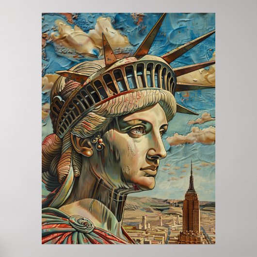 Lady Liberty Painting in Baroque Style Poster (Vorne)