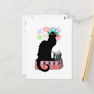 Lady Liberty - Patriotic Le Chat Noir Postkarte