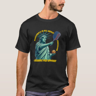 Lady Liberty Pickleball handelt von Freiheit Spaß T-Shirt