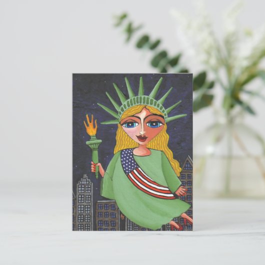 Lady Liberty - Postkarte (Stehend Vorderseite)