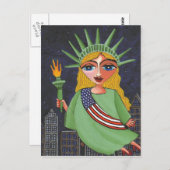 Lady Liberty - Postkarte (Vorne/Hinten)