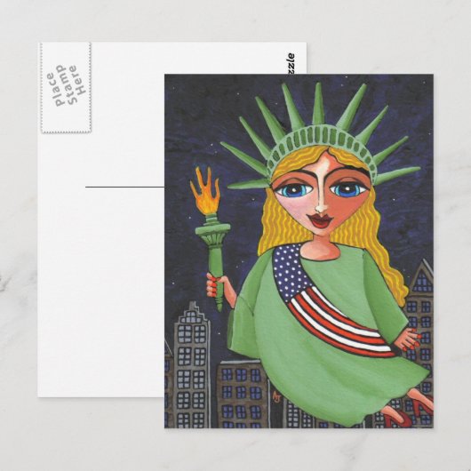 Lady Liberty - Postkarte (Vorne/Hinten)