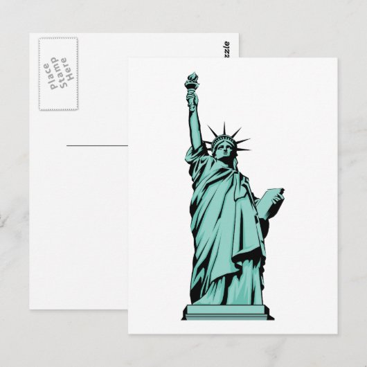 Lady Liberty Postkarte (Vorne/Hinten)