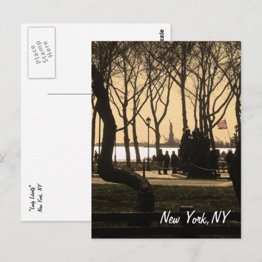 Lady Liberty Postkarte (Vorne/Hinten)