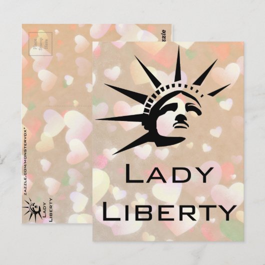 Lady Liberty Postkarte (Vorne/Hinten)