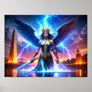 Lady Liberty Pro-Democracy USA Worth Saving Art Poster