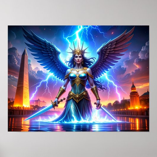 Lady Liberty Pro-Democracy USA Worth Saving Art Poster (Vorne)