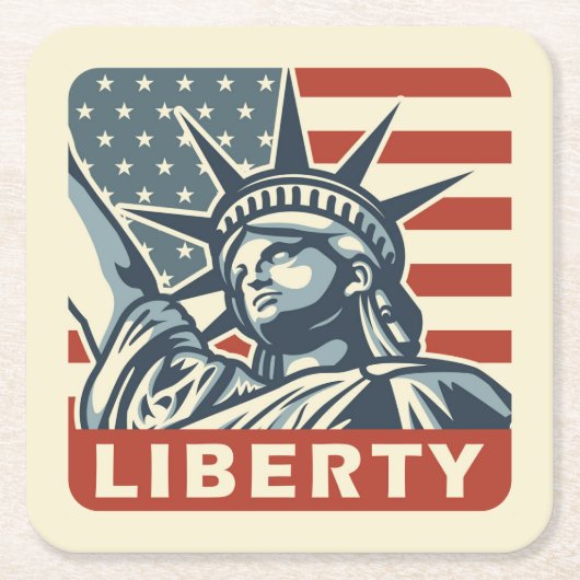Lady Liberty Rechteckiger Pappuntersetzer (Vorderseite)