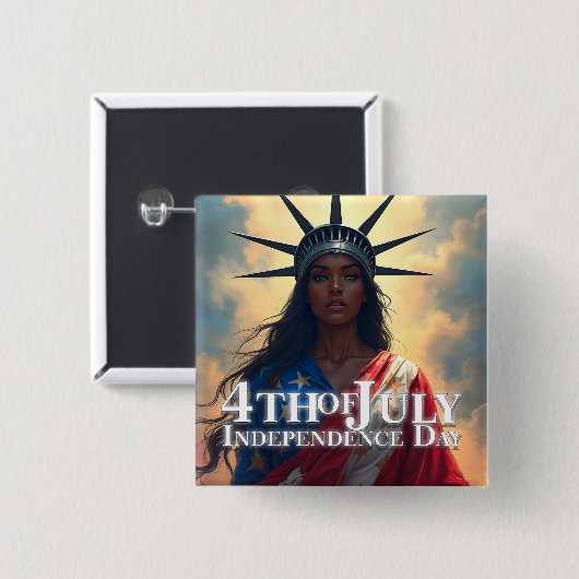 Lady Liberty Reimagined - Ein neues Gesicht der Fr Button (Vorne & Hinten)