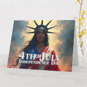 Lady Liberty Reimagined - Ein neues Gesicht der Fr Karte (Gelbe Blume)