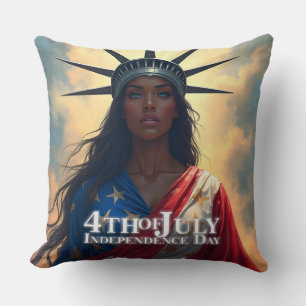 Lady Liberty Reimagined - Ein neues Gesicht der Fr Kissen