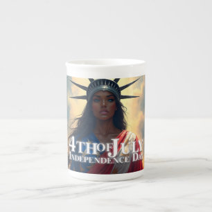 Lady Liberty Reimagined - Ein neues Gesicht der Fr Porzellantasse