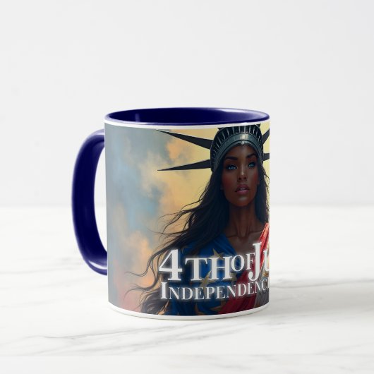 Lady Liberty Reimagined - Ein neues Gesicht der Fr Tasse (Vorderseite Links)