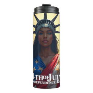 Lady Liberty Reimagined - Ein neues Gesicht der Fr Thermosbecher