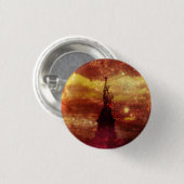 Lady Liberty rote und gelbe Sterne Button (Vorne & Hinten)