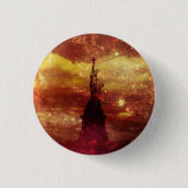 Lady Liberty rote und gelbe Sterne Button (Vorderseite)