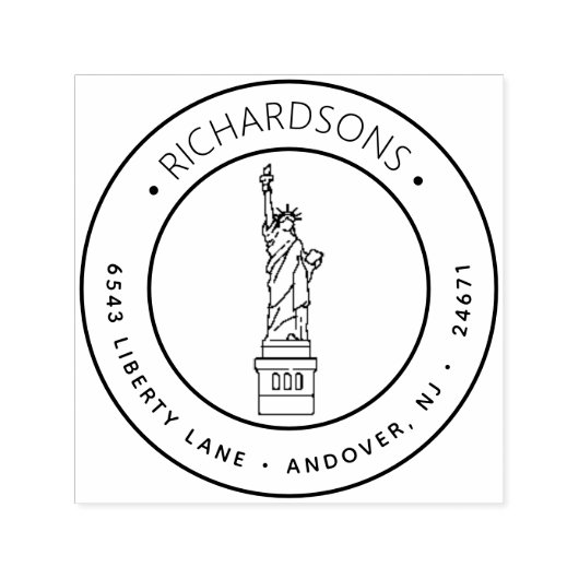 Lady Liberty Rücksendeadresse Permastempel (Design)
