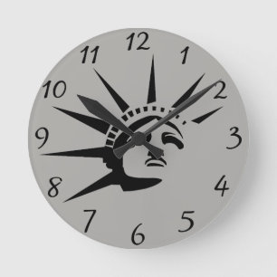 Lady Liberty Runde Wanduhr