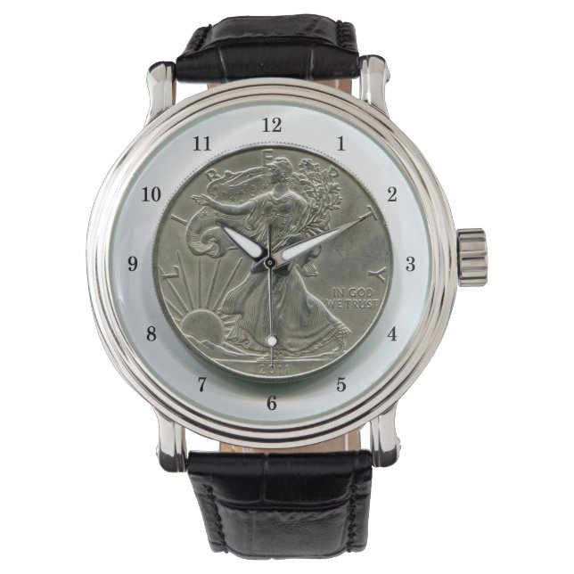 Lady Liberty Silver Dollar Wrist Watch Armbanduhr (Vorderseite)