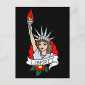 Lady Liberty Tattoo Postkarte (Vorderseite)