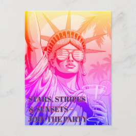 Lady Liberty Toasts the 250.—Party Einladung Postkarte