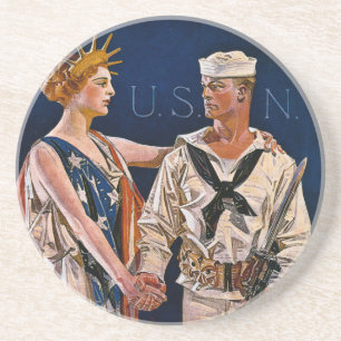 Lady Liberty trifft auf die US-Marine Untersetzer
