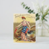 Lady Liberty Trukeys US Flag Patriotic Postkarte (Stehend Vorderseite)