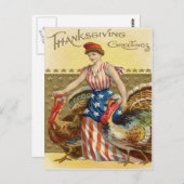 Lady Liberty Trukeys US Flag Patriotic Postkarte (Vorne/Hinten)