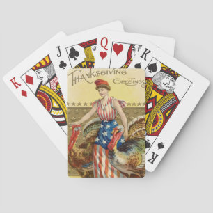 Lady Liberty Trukeys US Flag Patriotic Spielkarten
