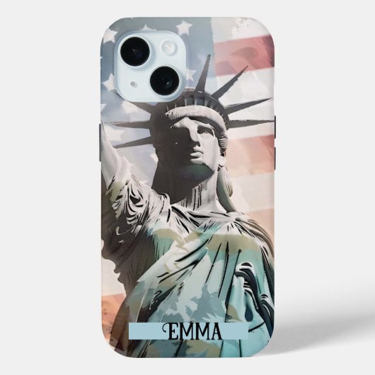 Lady Liberty und der Individuelle Name der amerika Case-Mate iPhone Hülle (Rückseite)