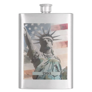 Lady Liberty und der Individuelle Name der amerika Flachmann