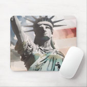 Lady Liberty und die amerikanische Flagge Mousepad (Mit Mouse)