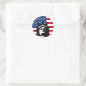 Lady Liberty und Flag Runder Aufkleber (Tasche)
