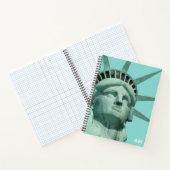 Lady Liberty und Monogram on Light Aquamarin Noteb Notizblock (Innenseite)