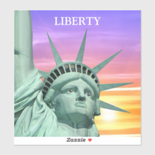 Lady Liberty und Sonnenaufgang  Aufkleber