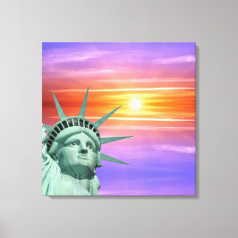 Lady Liberty und Sunrise Leinwanddruck