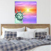 Lady Liberty und Sunrise Leinwanddruck (Insitu (Schlafzimmer))