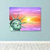 Lady Liberty und Sunrise Leinwanddruck (Insitu (Holzboden))