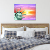 Lady Liberty und Sunrise Leinwanddruck (Insitu (Schlafzimmer))