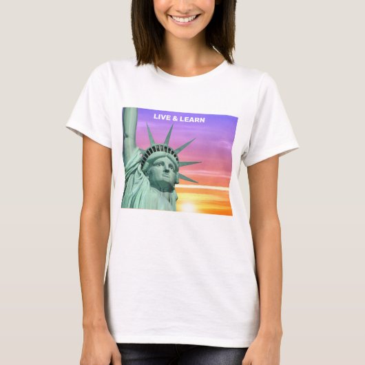 Lady Liberty und Sunrise T - Shirt (Vorderseite)