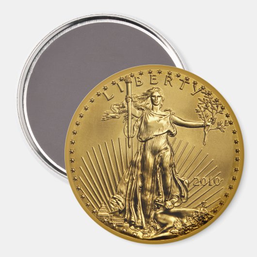 Lady Liberty US Gold Piece Magnet (Vorderseite/Rückseite)