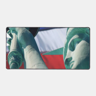 Lady Liberty USA Flag Hintergrundstatue der Freihe Schreibtischunterlage