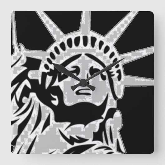Lady Liberty Wall Clock Quadratische Wanduhr (Vorderseite)