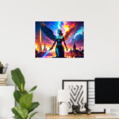 Lady Liberty Warrior Defender of Freedom Democracy Poster (Heimbüro)