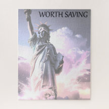 Lady Liberty Worth Saving Democracy Political