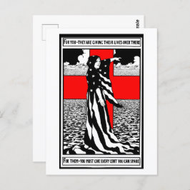 Lady Liberty WWI US Patriotic Poster 1918 Postkarte