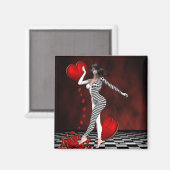 Lady Liebe Jester Magnet (Vorderseite/Rückseite)